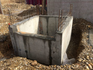 Construction d'une fosse pour la cage d'ascenseur